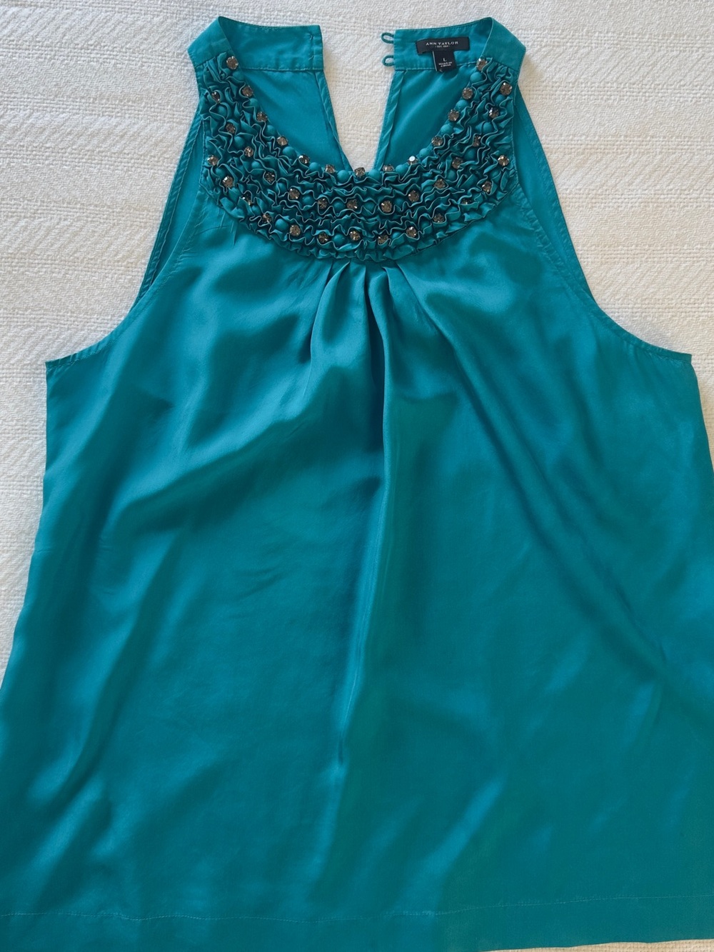 Ann Taylor Jewel Halter Top / Size Large
